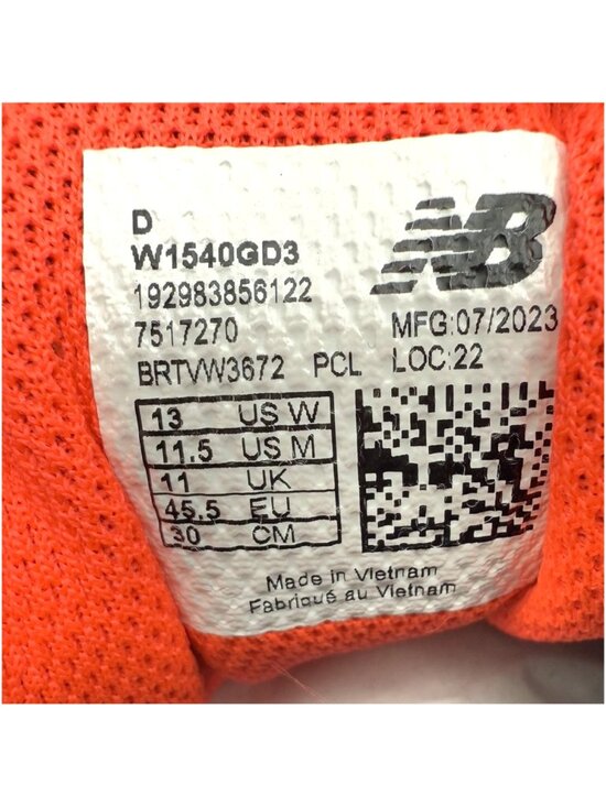 Men\'s Size 11.5 New Balance 1540v3 Running Shoes W1540GD3 Grey Red main image 8